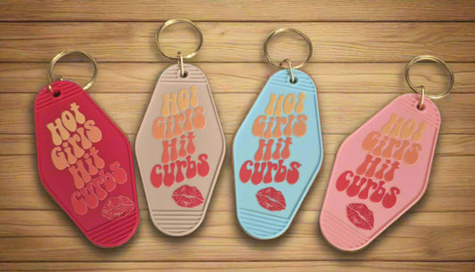 Hot Girls Hit Curbs Motel Keyring