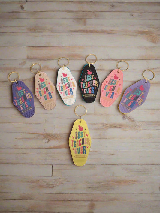 Best Teacher Motel Keyring